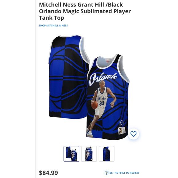 NWT! Mitchell & Ness Grant Hill Blue/Black Orlando Magic Sublimated Jersey- 2XL - Picture 8 of 8